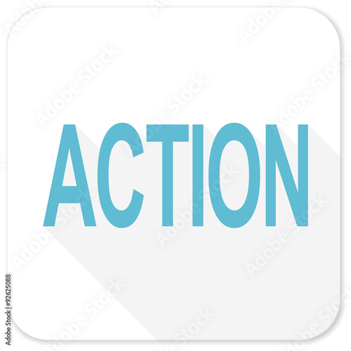 action blue flat icon