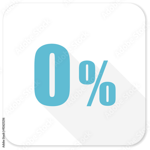 0 percent blue flat icon