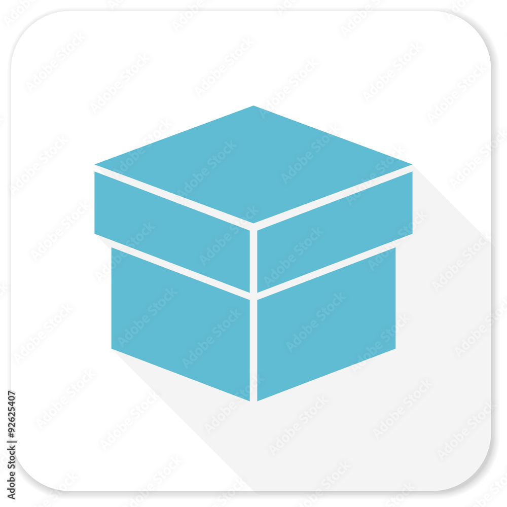 box blue flat icon