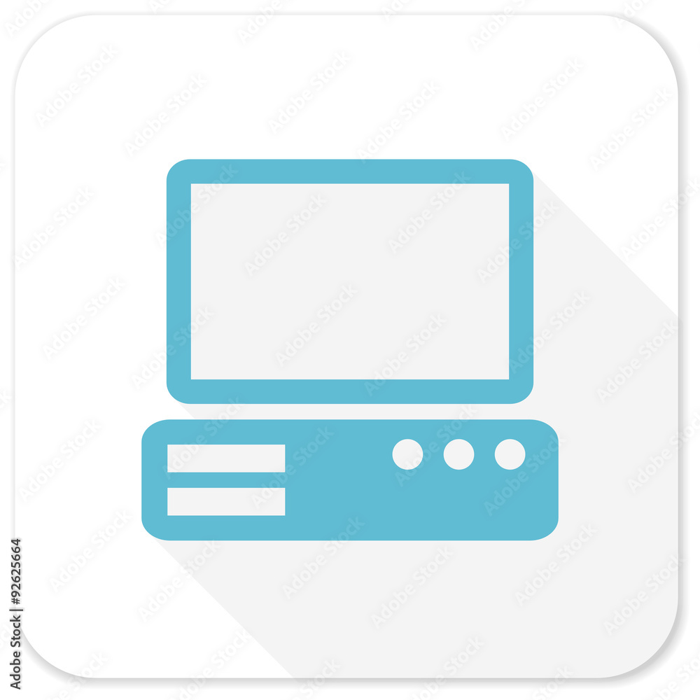 computer blue flat icon computer blue flat icon