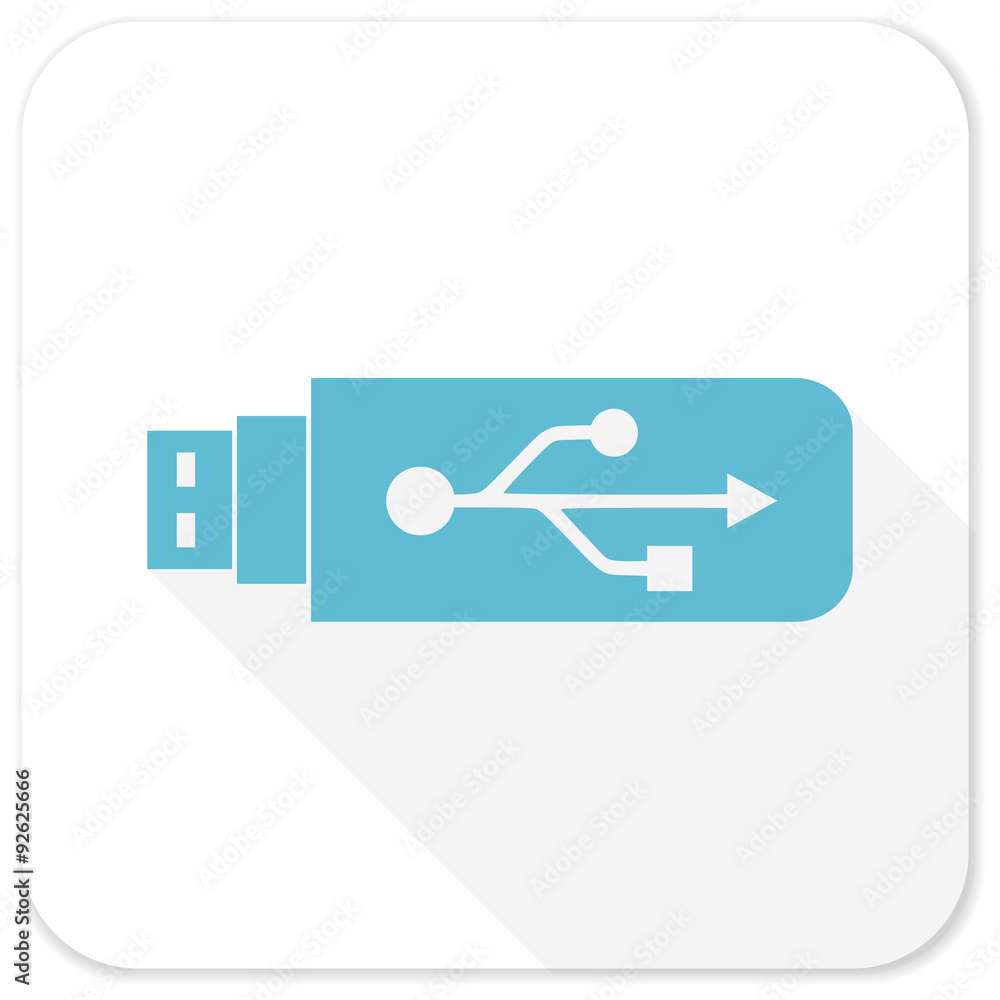 usb blue flat icon usb blue flat icon