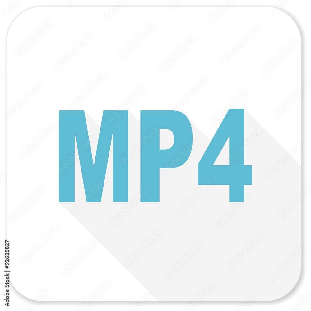 mp4 blue flat icon mp4 blue flat icon