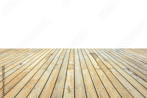 Close up old wooden flooring isolated on white
