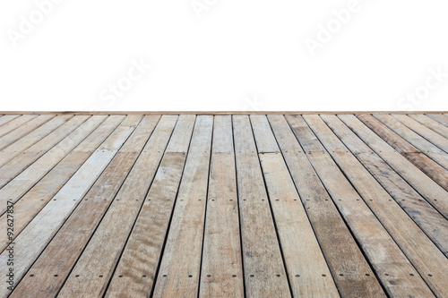 Wooden decking and flooring isolated on white background