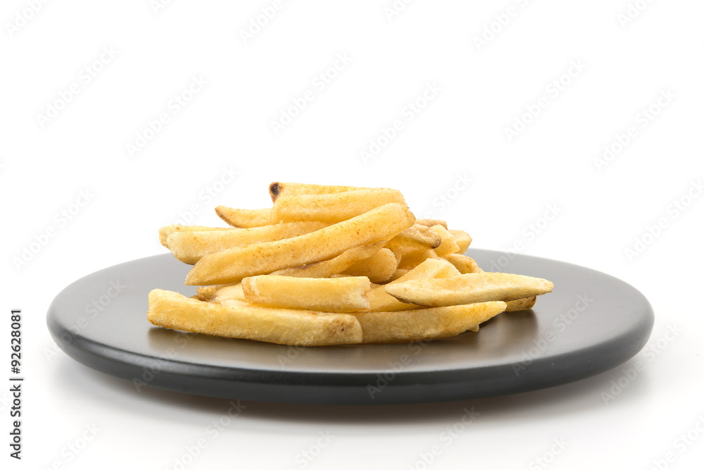 french fries on white background french fries on white background