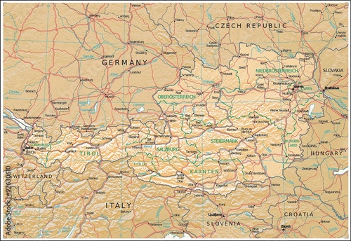 Austria physiography map