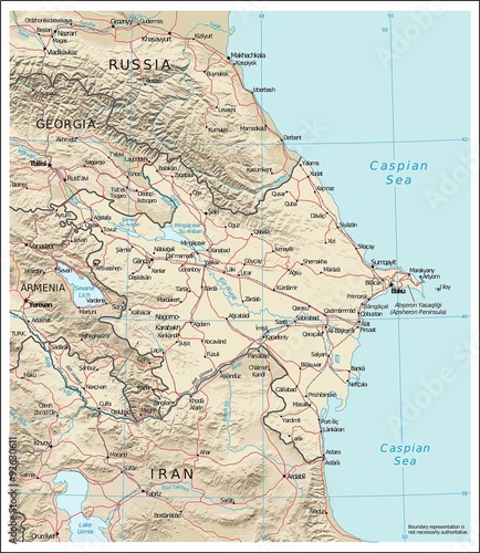 Azerbaijan physiography map