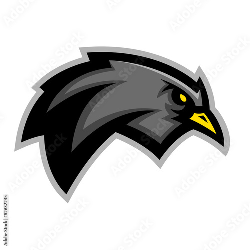 Blackbird sports mascot emblem