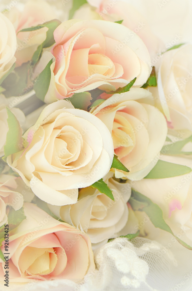 Fototapeta premium Rose Bouquet with Soft Focus Color Filtered as Background.