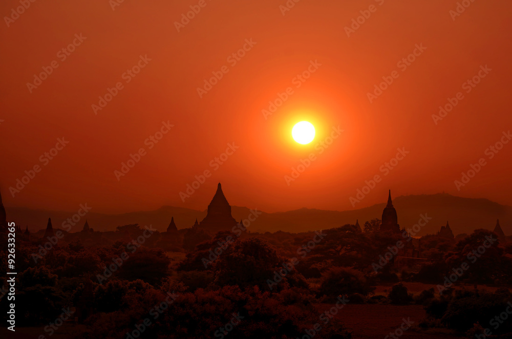Bagan in Sunset.