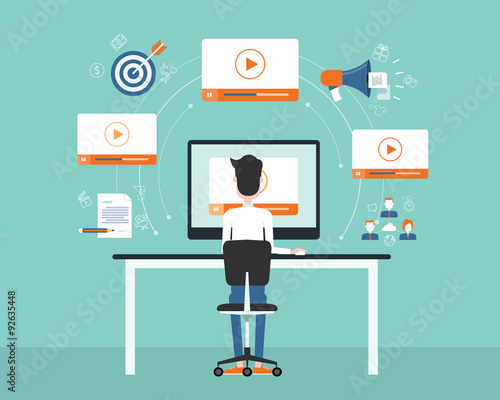 business video marketing content on line concept.