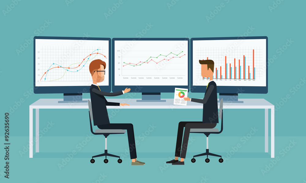 business people analytics graph report on monitor dashboard business people analytics graph report on monitor dashboard