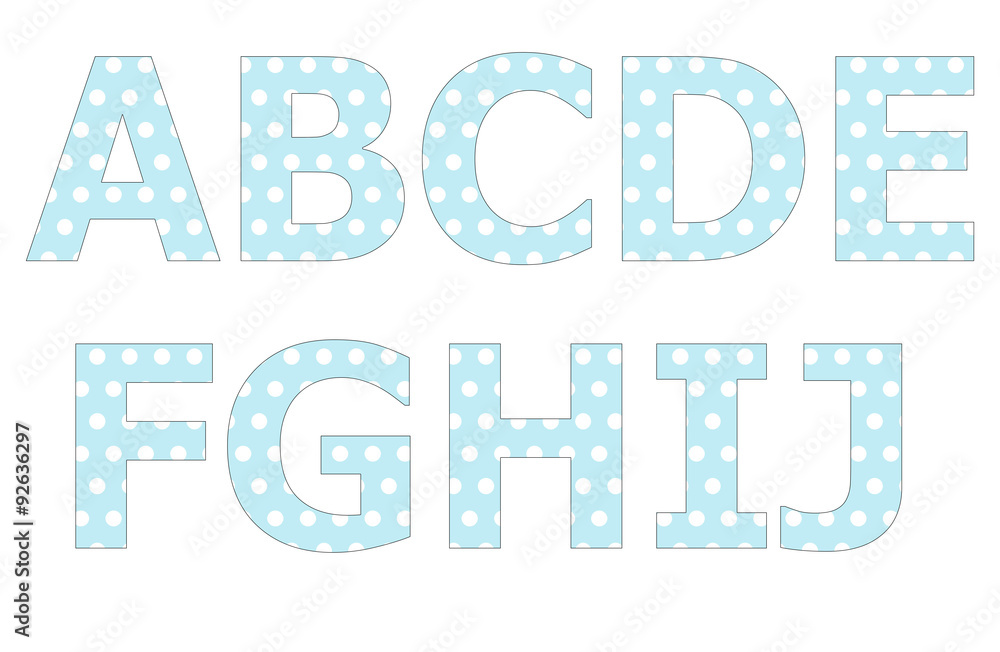 Polka dot pattern on english character
Polka dot pattern on english character