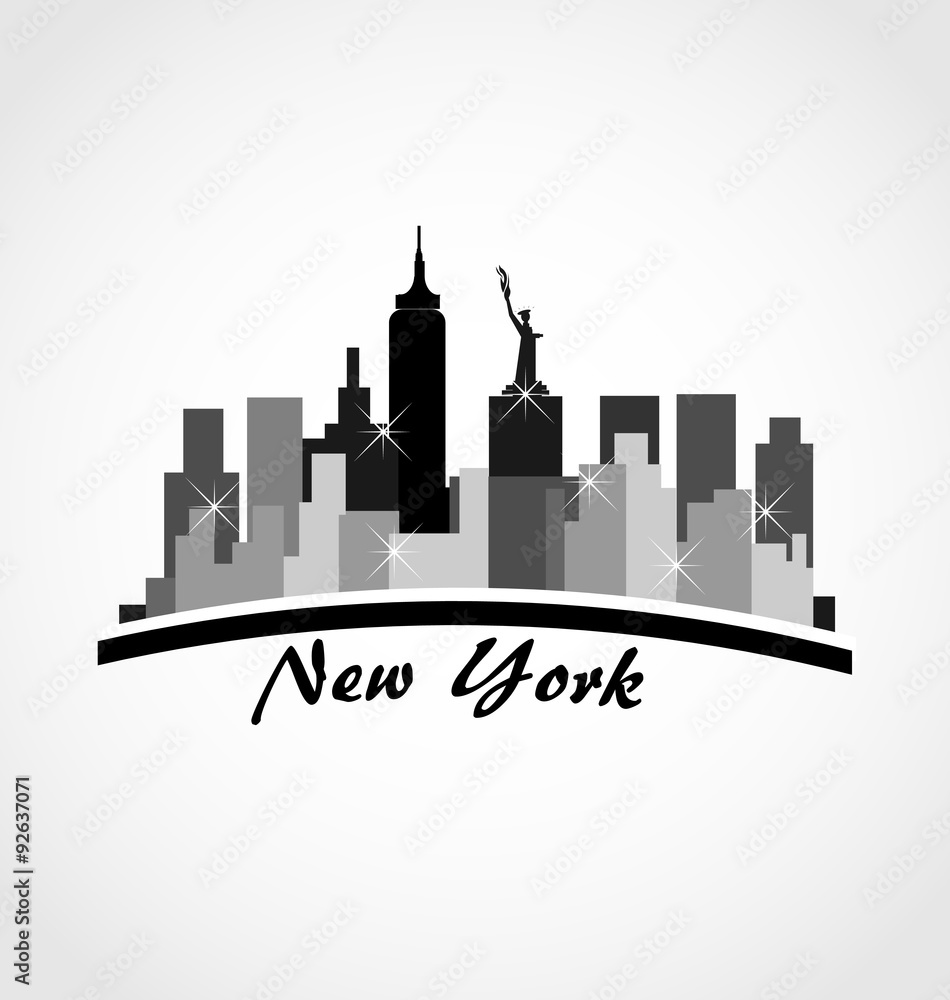 New York city skyline buildings logo