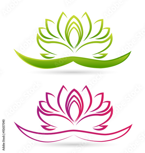 Fototapeta Naklejka Na Ścianę i Meble -  Set of Lotus flowers logo vector