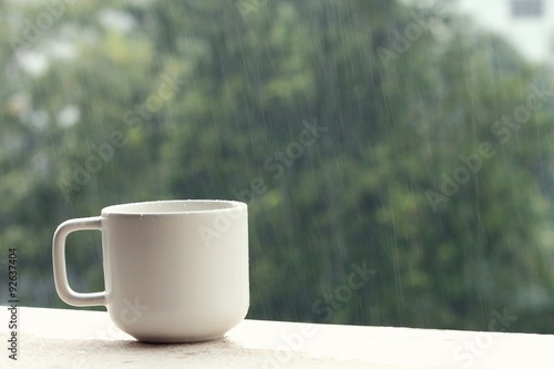 coffee cup and a rainy day