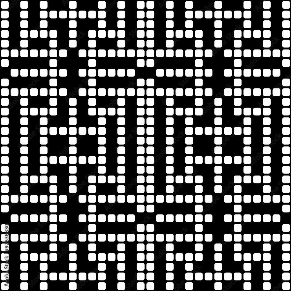 Fototapeta premium Geometric black and white square seamless pattern, illustration for use in your creative projects