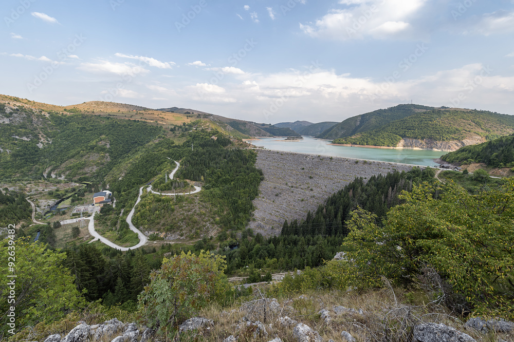 Fototapeta premium Uvac Hydro Dam and reservoir with Power Station
