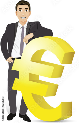 Homme d'affaire Manager Patron Euro Bourse