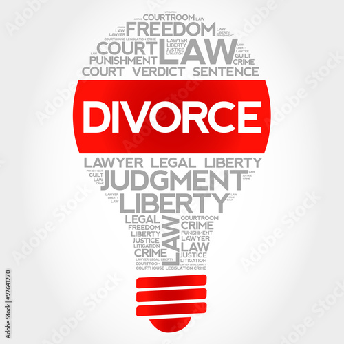 Divorce bulb word cloud concept