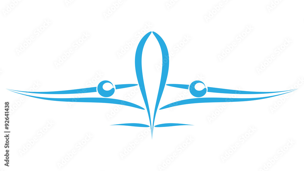 samolot wektor logo - obrazy, fototapety, plakaty 