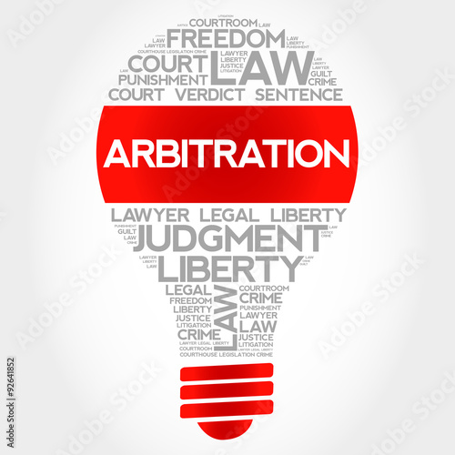 Arbitration bulb word cloud concept