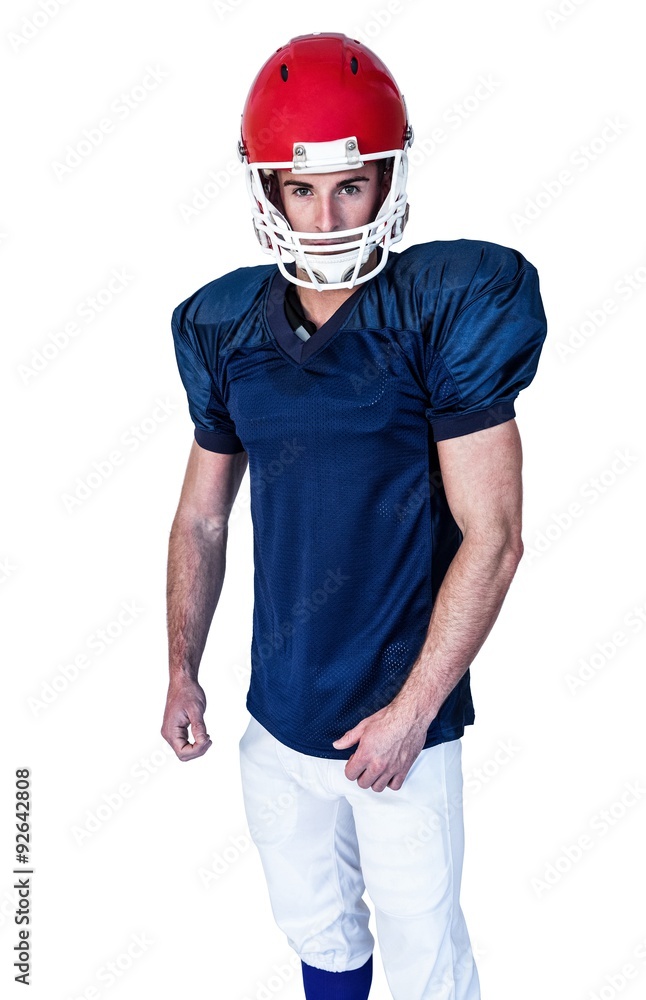 Portrait of a rugby player in blue posing Portrait of a rugby player in blue posing