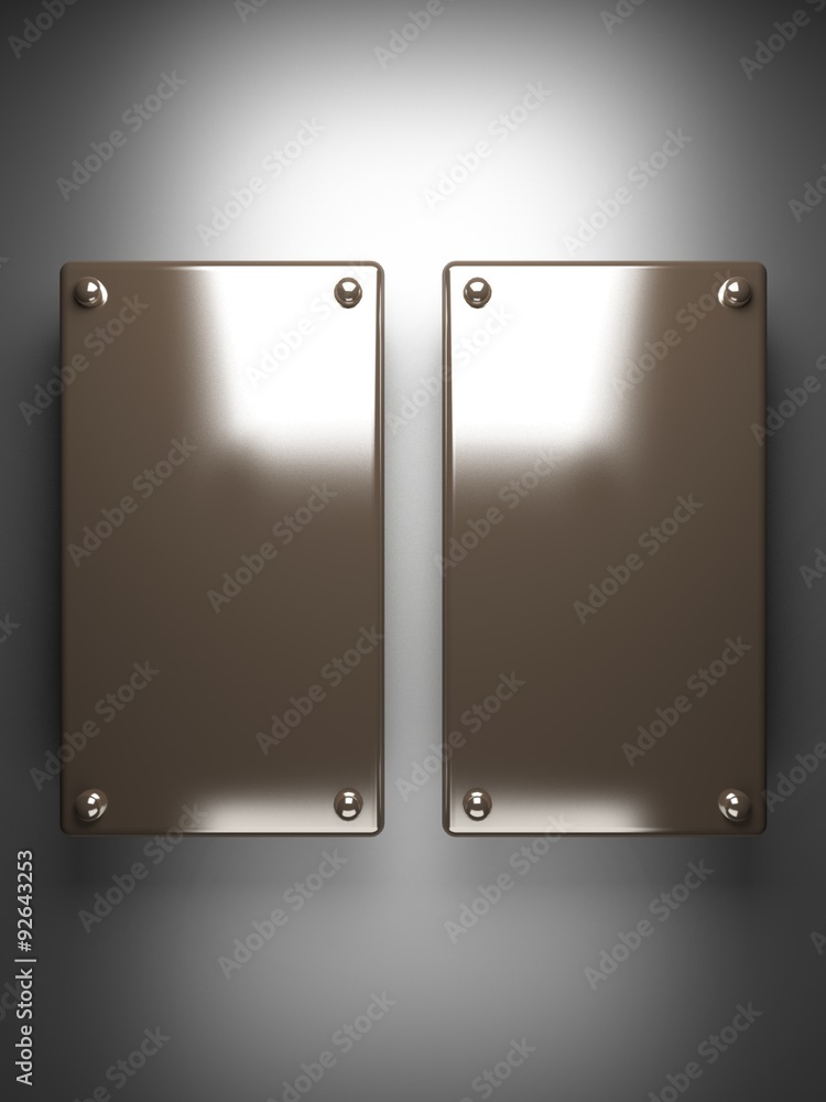 polished metal element on gray background polished metal element on gray background