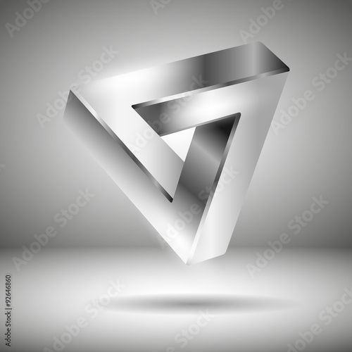 Silver 3d logo - illusion