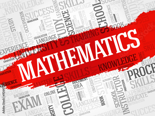 Mathematics word cloud, education concept