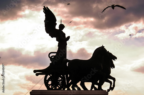 Sculpture of an angel on a chariot