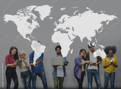 Canvastavla World Global Cartography Globalization Earth International Conce
