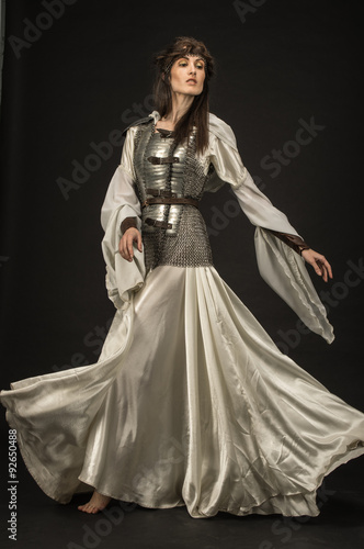 Beautiful Girl warrior in medieval clothes © FlexDreams