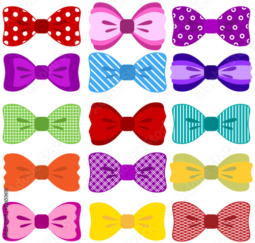 Bright bow set (elements not merged together, patterns easily removed in vector programs) 