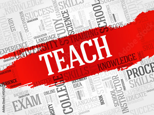 TEACH word cloud, education concept