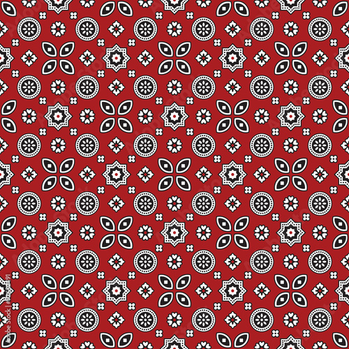 Sindhi Red Ajrak Pattern