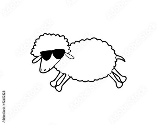 Obraz na plátně cool sheep cartoon character design illustration