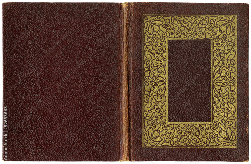 Naklejka premium Old open book 1920 - Celtic knots frame