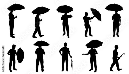 men umbrella silhouettes