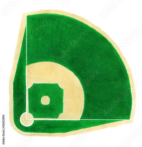Obraz na płótnie Baseball field. Hand-drawn baseball diamond on the white w salonie