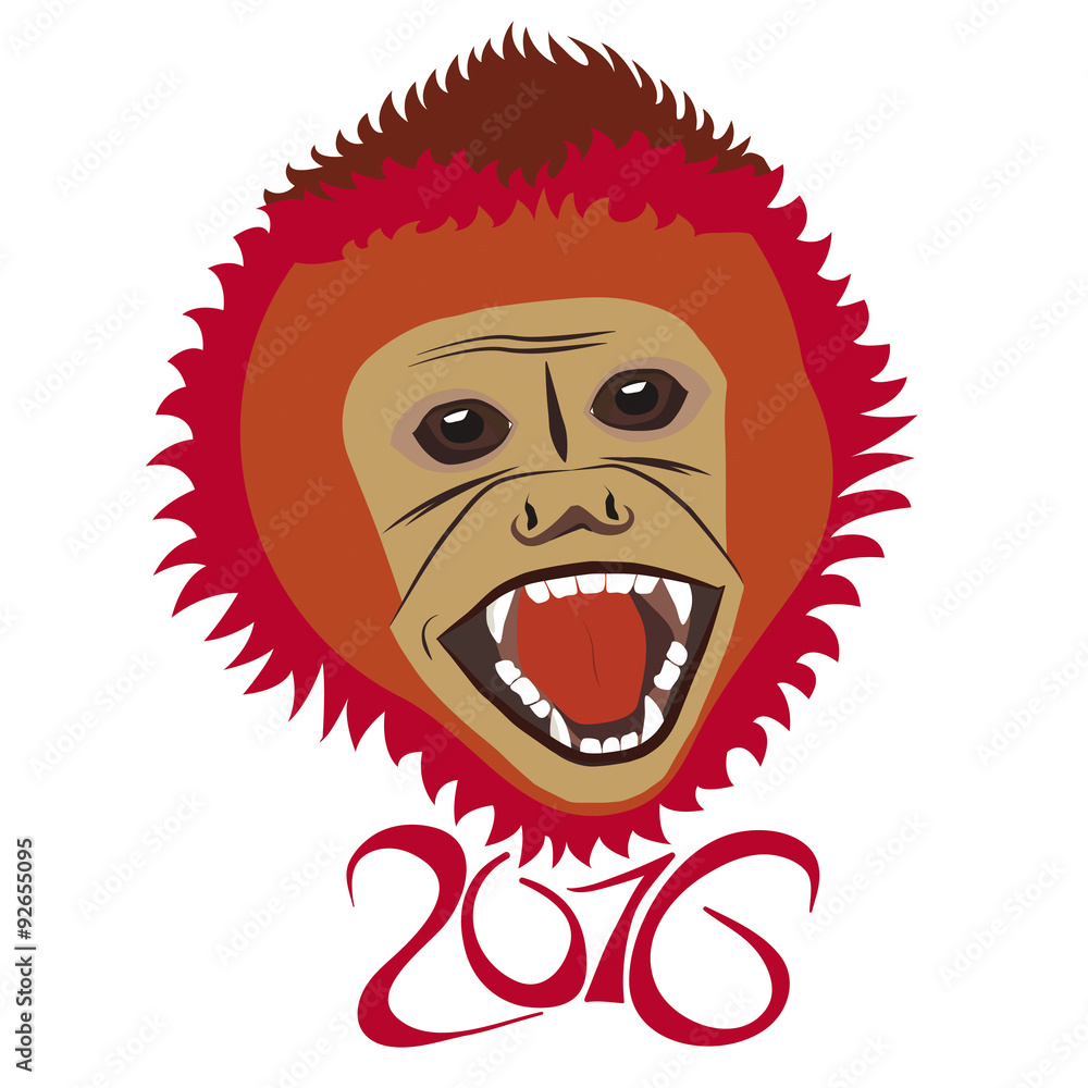 Red New Year Monkey