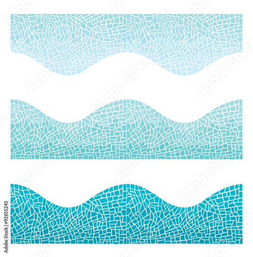 Seamless background wave mosaic of blue color/Vector seamless background mosaic in blue  color