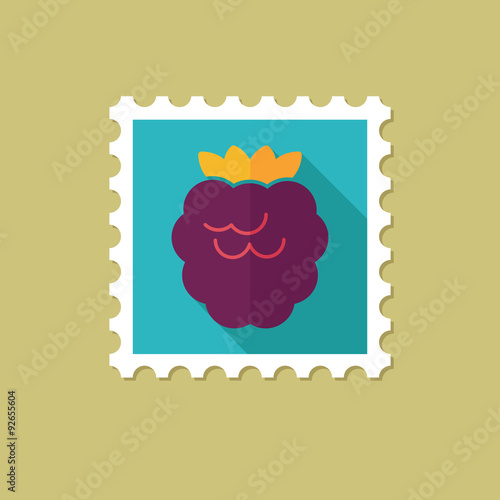 Raspberry flat stamp with long shadow