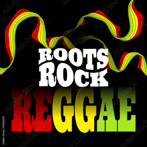 Roots Rock Reggae music design. Vector illustration