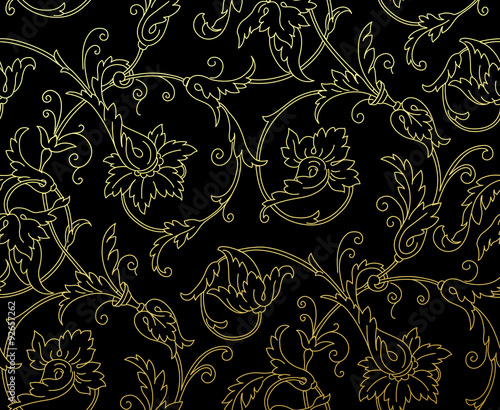 Luxury Golden Seamless Wallpaper Pattern. Vector illustration