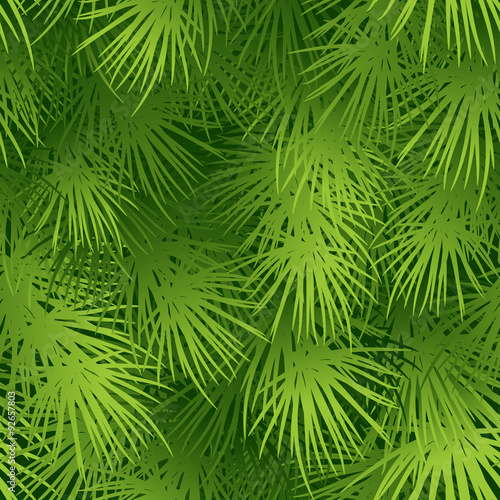 Christmas tree fir branch seamless background. Vector