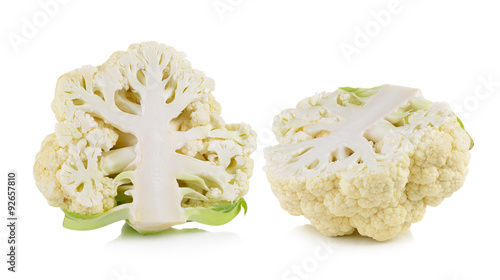 fresh cauliflower on white background
