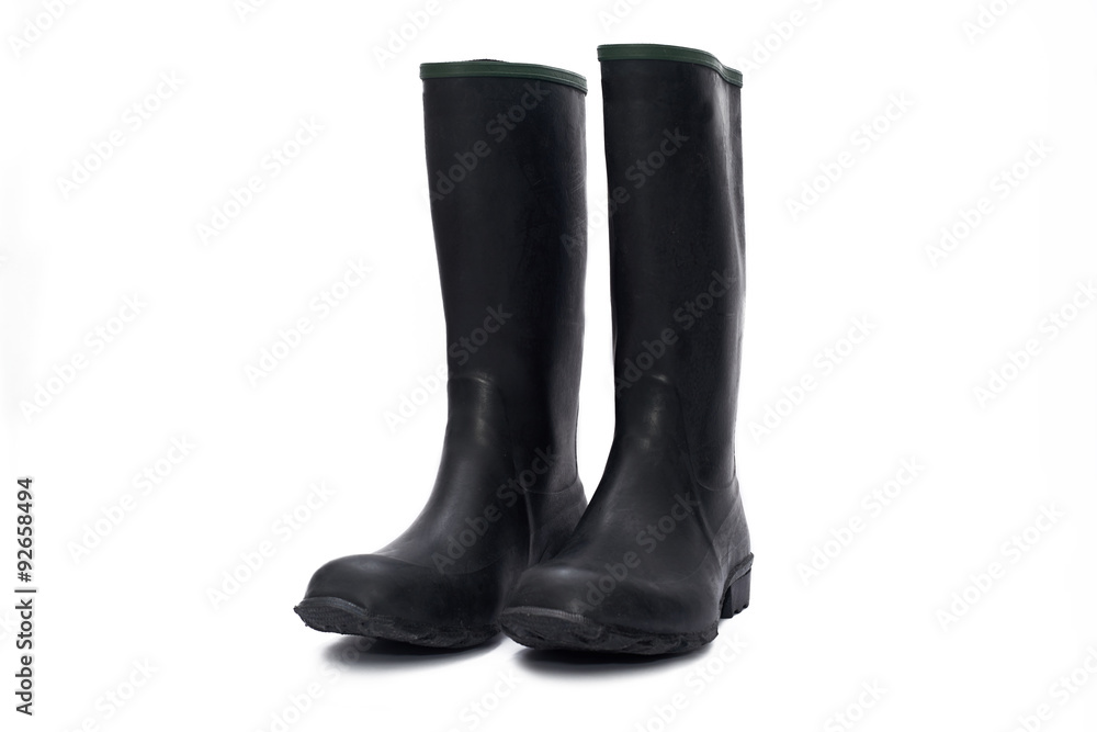 Plastic waterproof boots isolated on a white background Plastic waterproof boots isolated on a white background