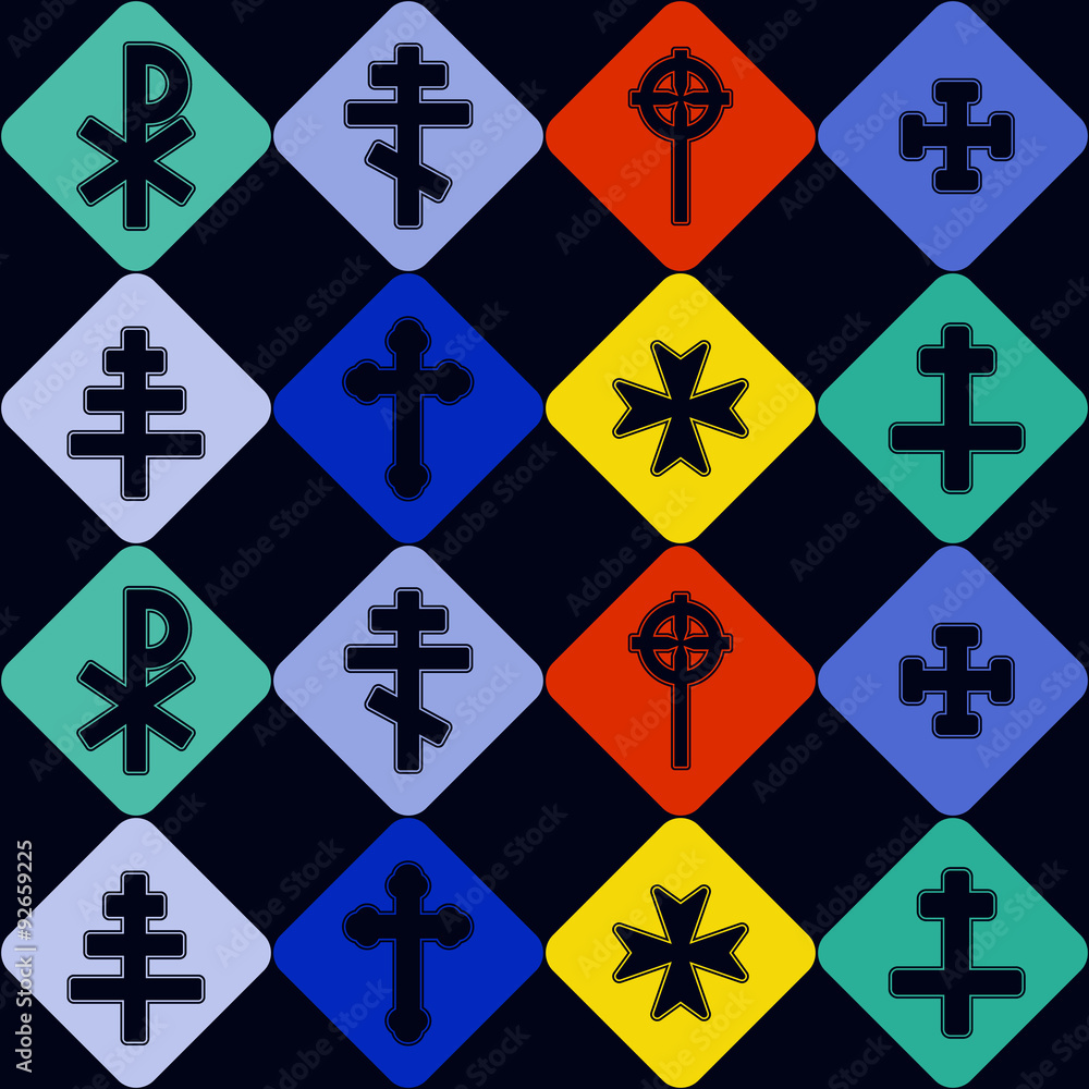 Obraz premium Seamless background with different crosses for your design