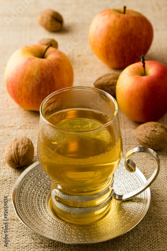 tea with apples and nuts